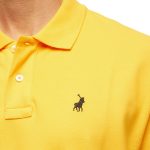 Polo Plain Pique Short Sleeve Golfer Mens - Mustard