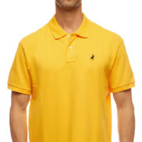 Polo Plain Pique Short Sleeve Golfer Mens - Mustard