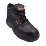 powerland mens lace up safety boots - black