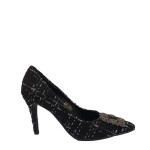 Oxford St. Knitted Broach High Heels - Black