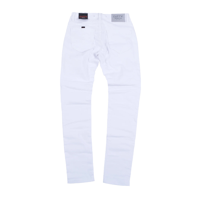 Cutty Tuber Denim Jeans - White - Brandz