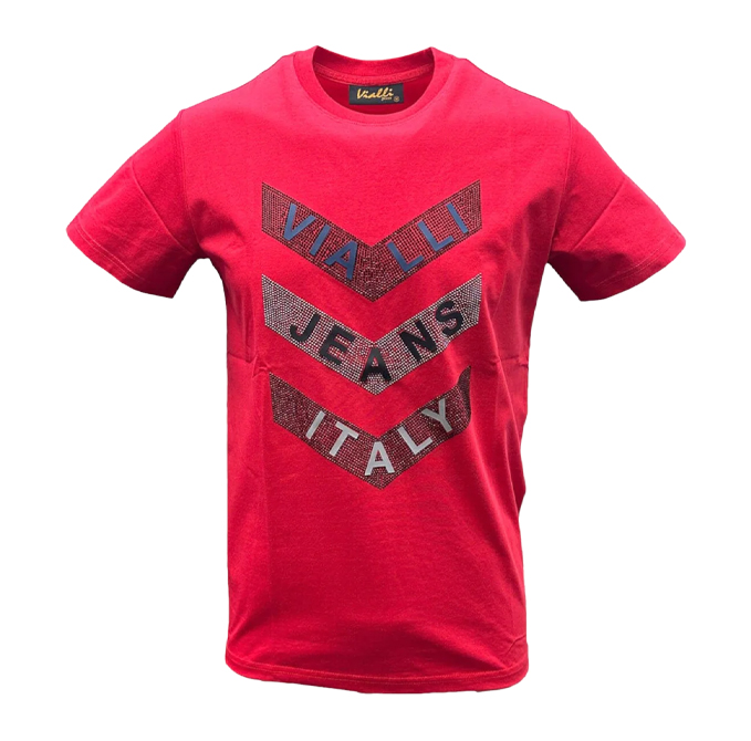 Vialli Evista Mens T-Shirts - Red - Brandz