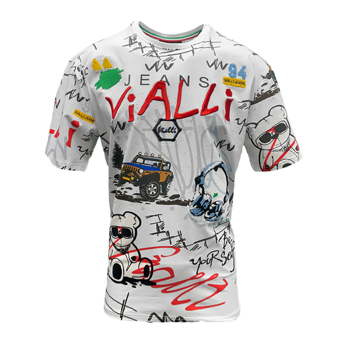 Vialli Eairphon Mens T-Shirts - White - Brandz