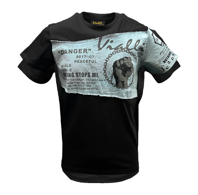 Vialli Errow Mens T-Shirts - Black - Brandz