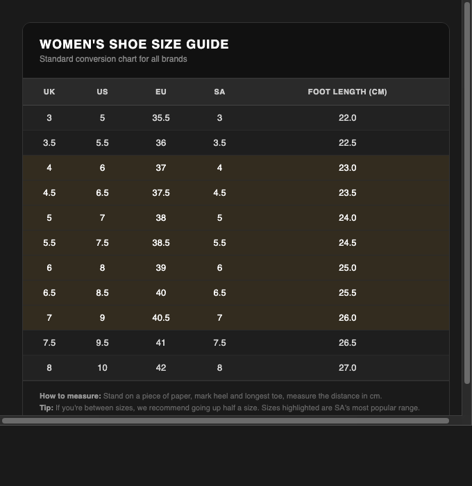 Size Guide